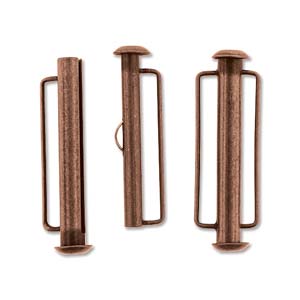 Antique Copper Slide Bar Clasp 31.5mm