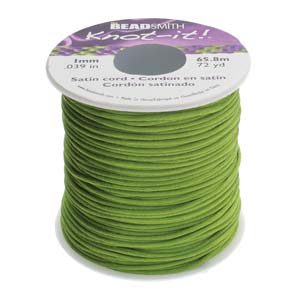 1mm Apple Green Satin Cord – Per Meter