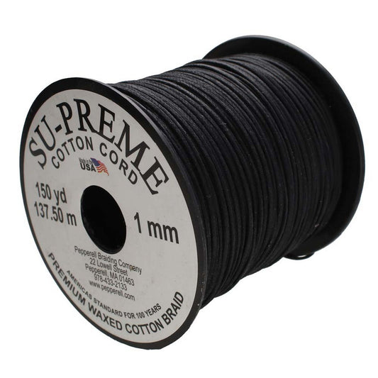 Tony's Black 1mm Waxed Cotton Cord – Per Meter
