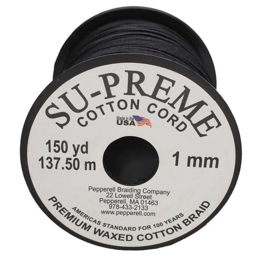 Tony's Black 1mm Waxed Cotton Cord – Per Meter