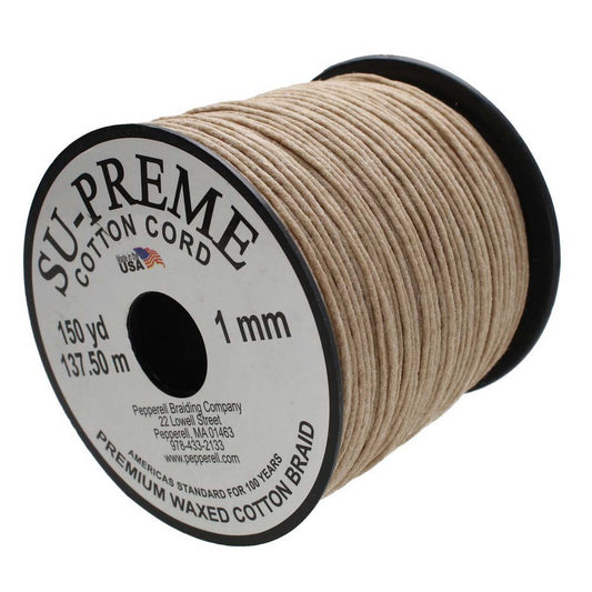 Tony’s Supreme Natural 1mm Waxed Cotton Cord – 150 Yard Reel