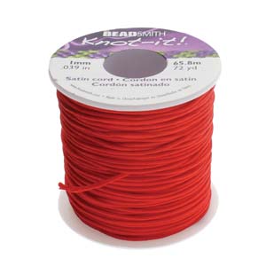 1mm Red Satin Cord – Per Meter