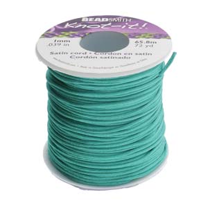 1mm Turquoise Satin Cord – Per Meter