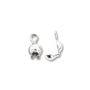 3.5mm Sterling Silver Clamshells/Calottes with ring – Per Piece