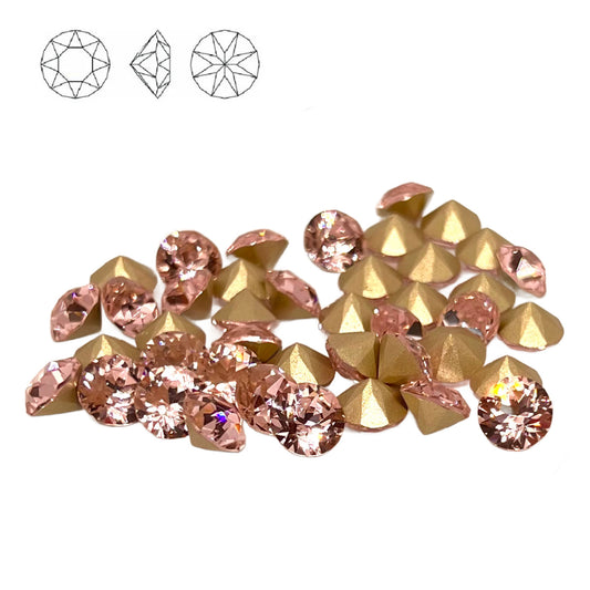 Aurora Pointy Back Chaton (C1028) SS39 – 8mm – Light Rose – Pack of 2