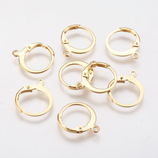 18k Gold Plated Round Leverback Earrings - 14.5x12mm – Pack of 5 Pairs