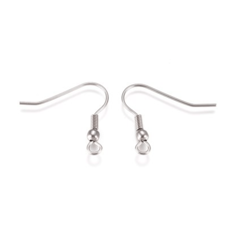 Silver Plated Earring Hooks Pack of 20 (10 Pairs)