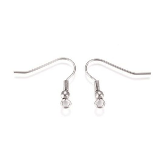 Silver Plated Earring Hooks Pack of 20 (10 Pairs)