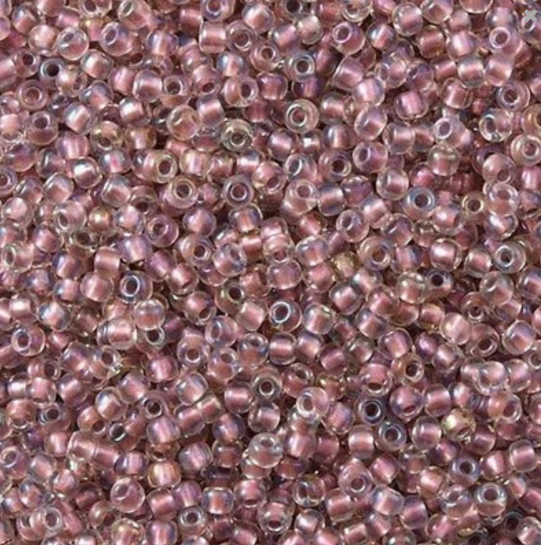 11/0 Toho Seed Beads - 10g Bag – Inside Colour Crystal/Rose Gold Lined - Colour 267