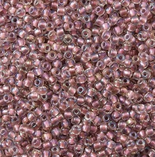 11/0 Toho Seed Beads - 10g Bag – Inside Colour Crystal/Rose Gold Lined - Colour 267