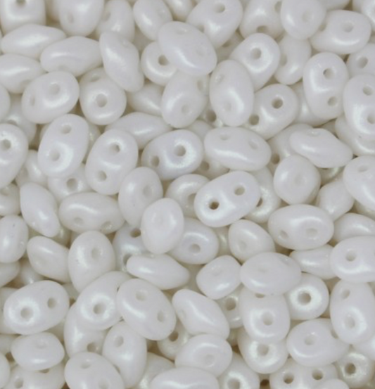 SuperDuo 2.5x5mm - 25g Bag – Powdery Pastel White