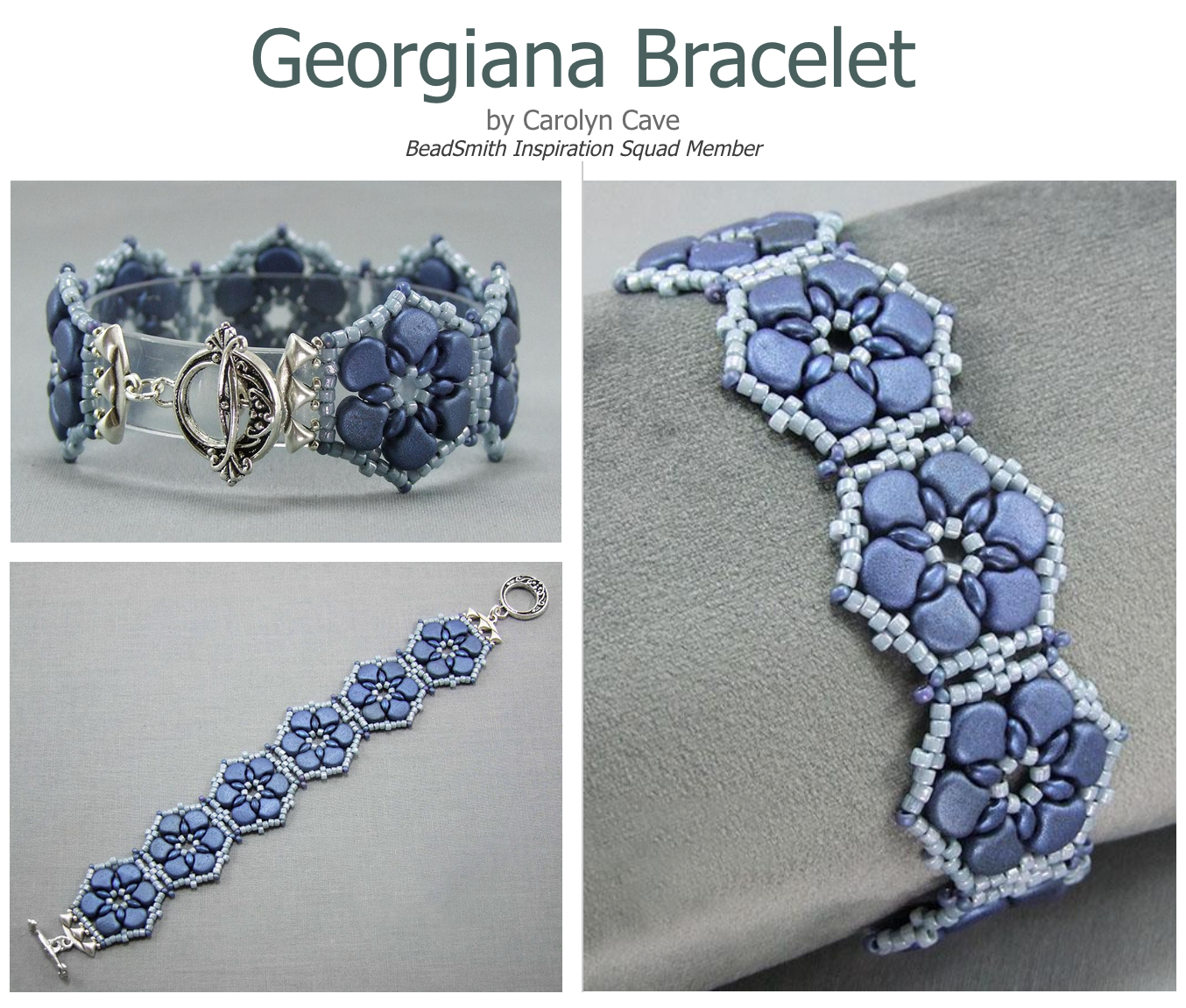 Georgiana Bracelet Pattern by Carolyn Cave - Instant Download or Printed Copy