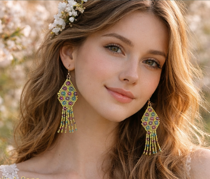 Flower Power Earring Pattern by Leslie Pope - Instant Download or Printed Copy