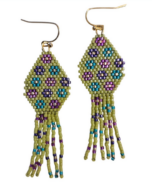 Flower Power Earring Pattern by Leslie Pope - Instant Download or Printed Copy