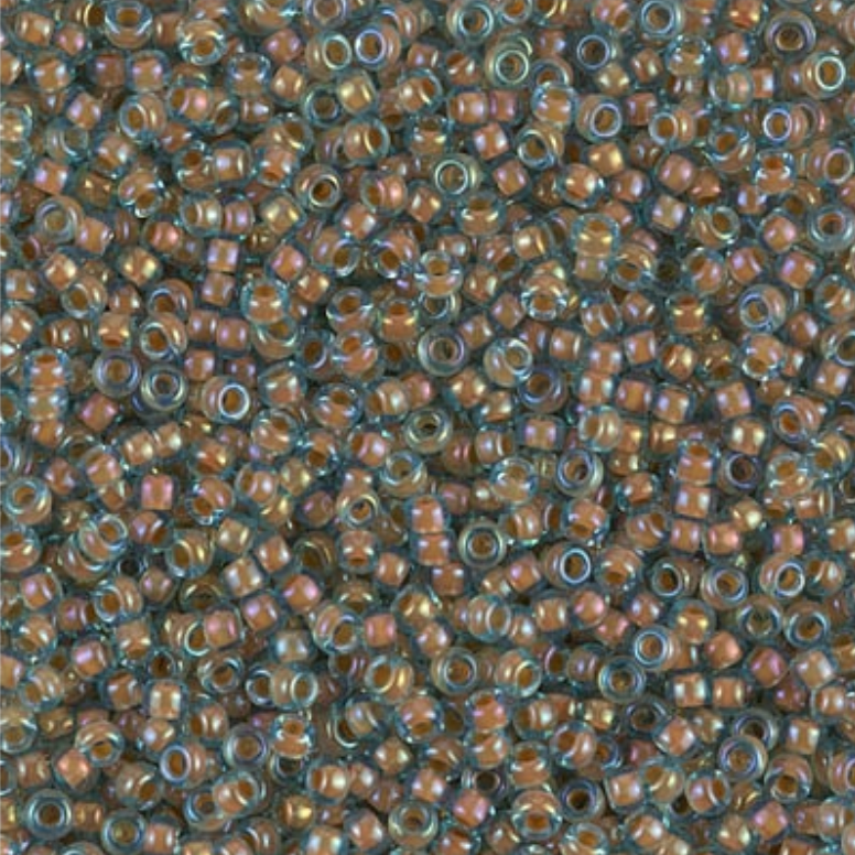11/0 Miyuki Seed Beads 25g Bag – Luster Aqua Peach Lined - Colour 351