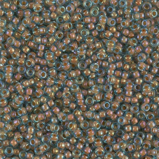 11/0 Miyuki Seed Beads 25g Bag – Luster Aqua Peach Lined - Colour 351