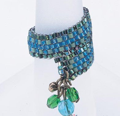 Miyuki Blue &amp; Green Spiral Ring Kit