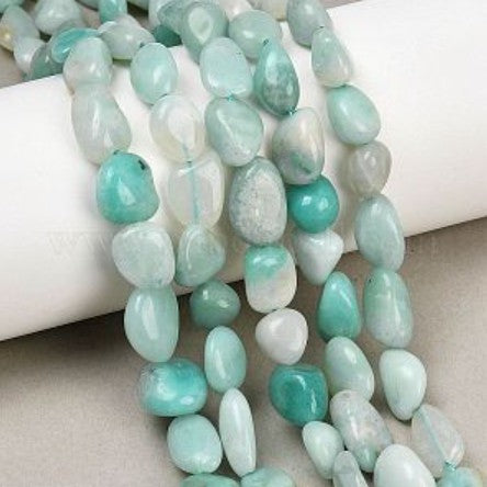 5-8mm Amazonite Smooth Nugget Bead Strand - Approx 14 Inches