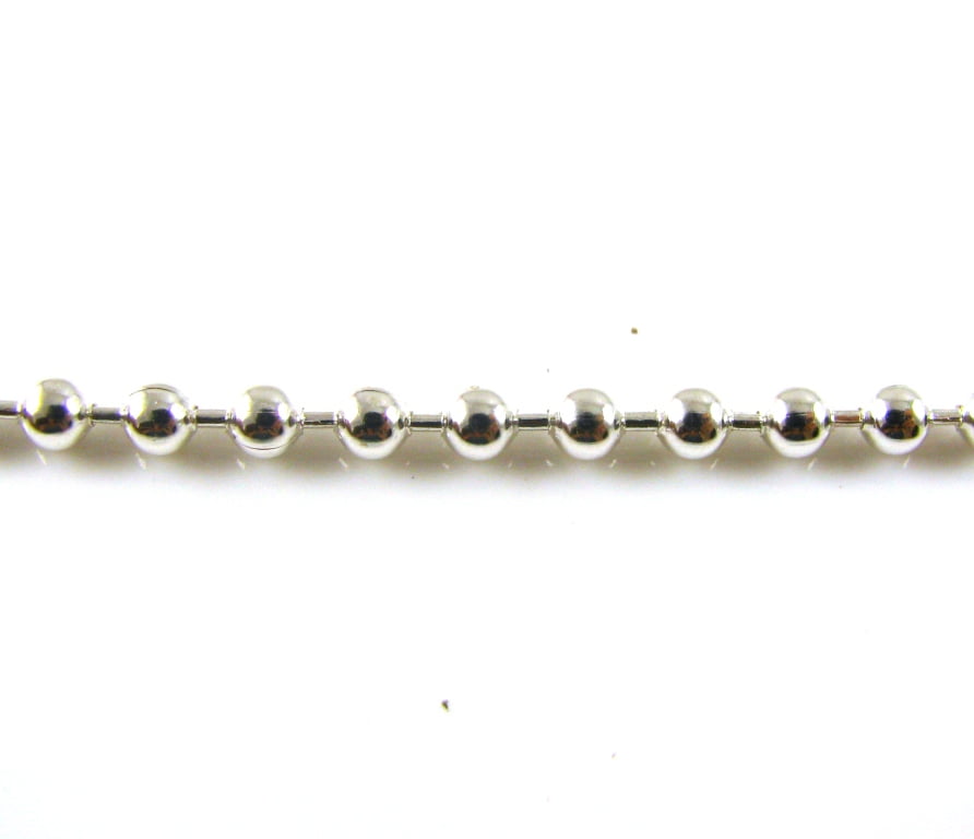 Silver Plated 3mm Ball Chain - 1 Meter