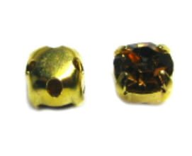 4mm Gold Plated Chaton Montee x 24 – Smoked Topaz