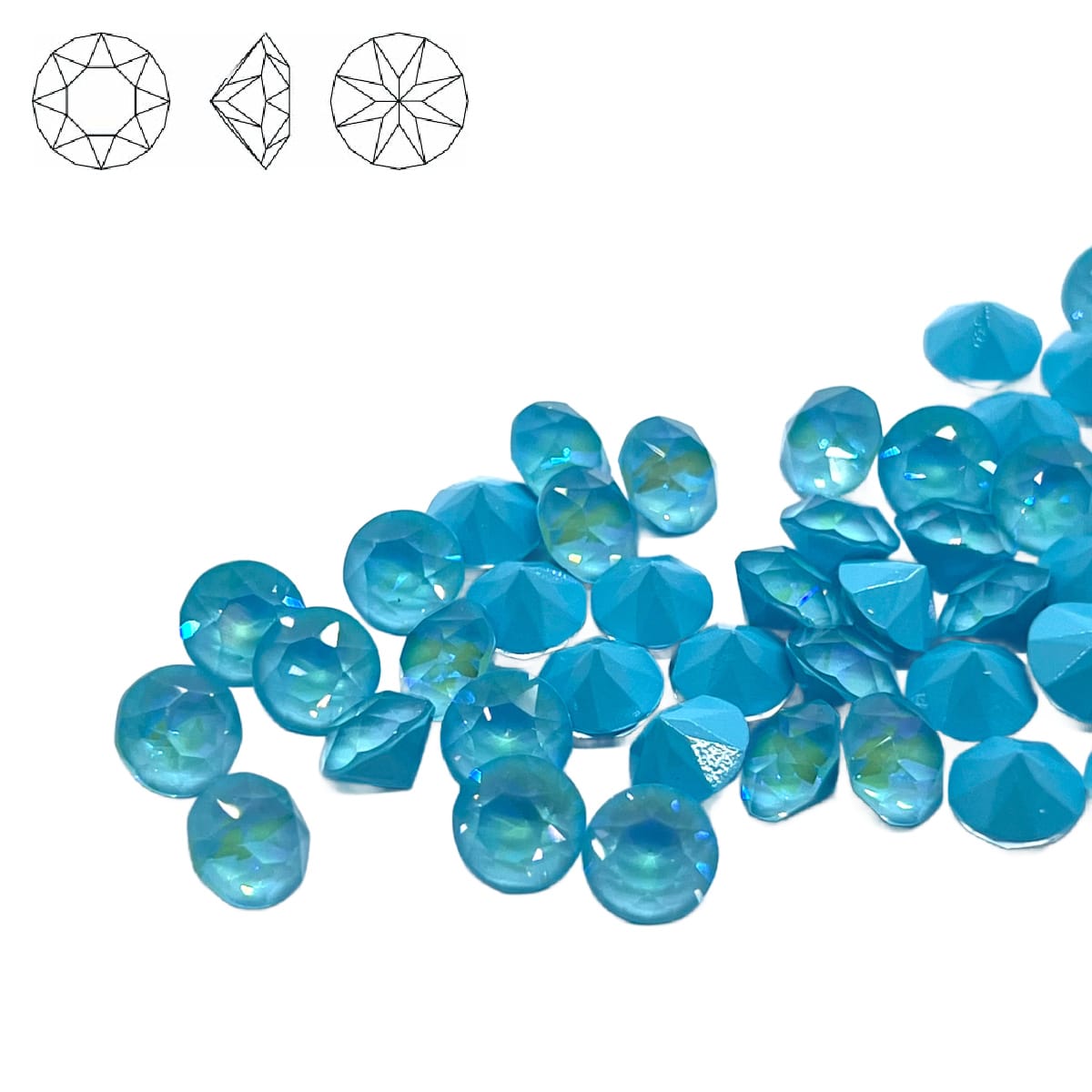 Aurora Pointy Back Chaton (C1088) SS29 – 6mm – Summer Blue Delite – Pack of 2