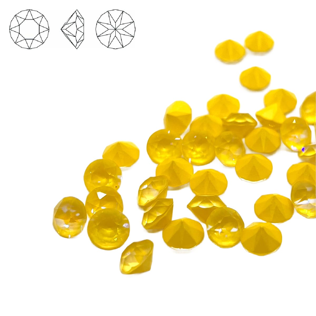 Aurora Pointy Back Chaton (C1028) SS39 – 8mm – Sunshine Delite – Pack of 2