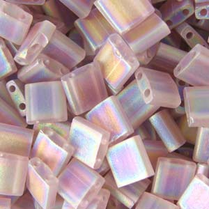 Miyuki Tila Beads - 5g Bag - Matte Transparent Amethyst Smoke AB