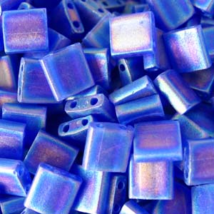 Miyuki Tila Beads - 5g Bag - Matte Transparent Cobalt AB