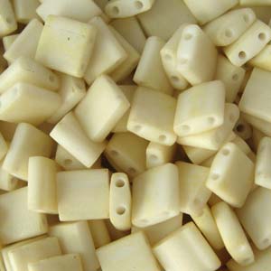 Miyuki Tila Beads - 5g Bag - Matte Cream