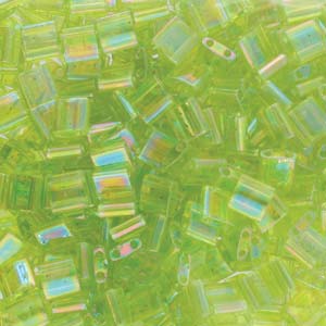 Miyuki Tila Beads - 5g Bag - Transparent Chartreuse AB