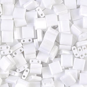 Miyuki Tila Beads - 5g Bag - Opaque White