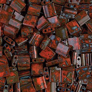 Miyuki Tila Beads - 5g Bag – Opaque Orange Picasso