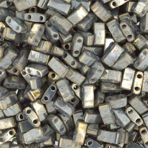 Miyuki Half Tila Beads - 5g Bag – Galvanised Grey Luster