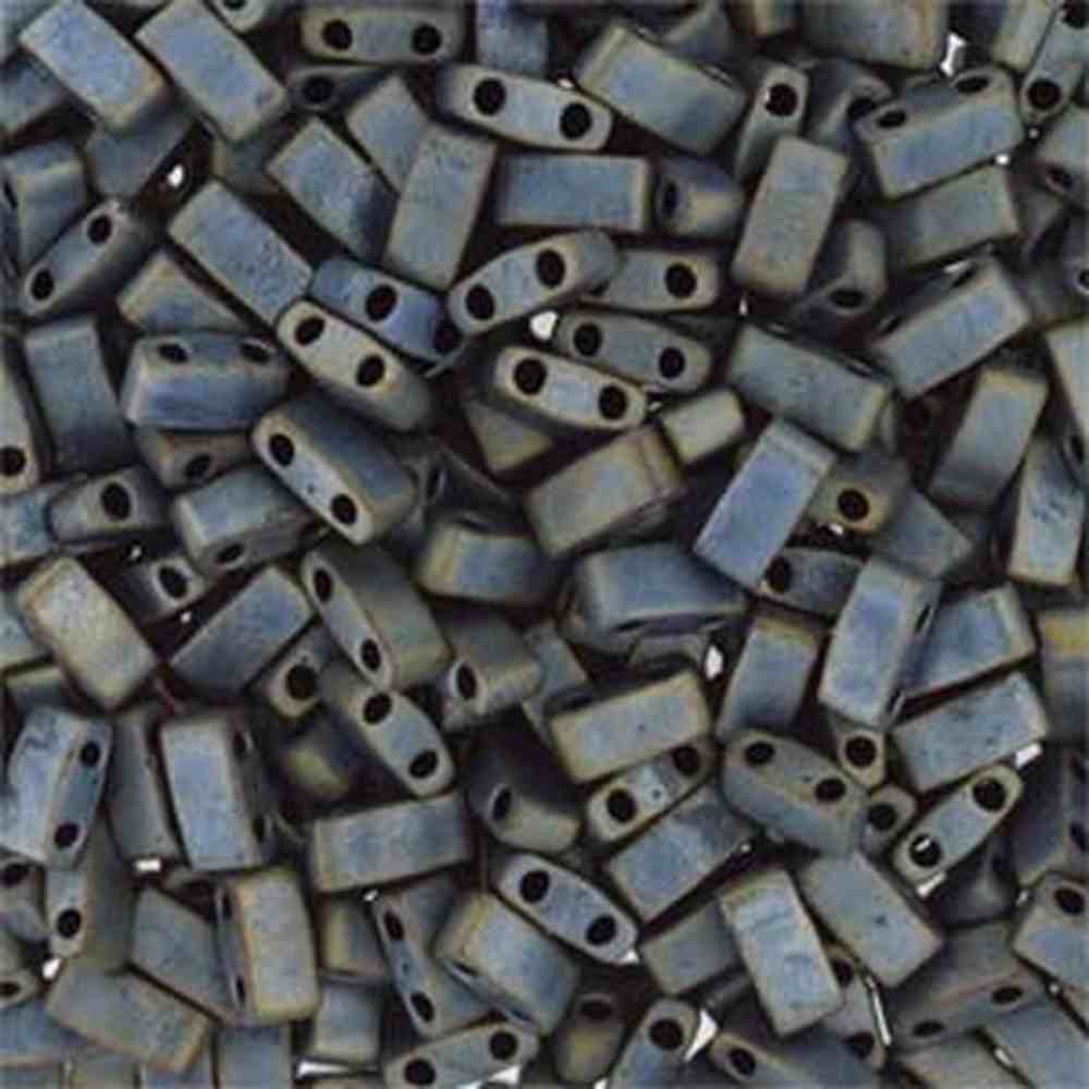 Miyuki Half Tila Beads 7.8g Tube – Matte Metallic Silver Grey