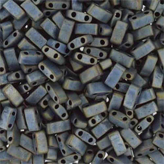 Miyuki Half Tila Beads 7.8g Tube – Matte Metallic Silver Grey