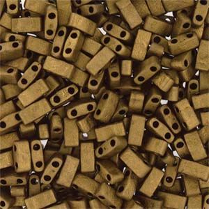 Miyuki Half Tila Beads - 5g Bag - Matte Metallic Dark Bronze
