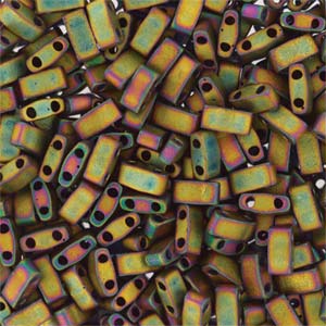 Miyuki Half Tila Beads - 5g Bag – Matte Metallic Khaki Iris