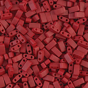 Miyuki Half Tila Beads 7.8g Tube - Matte Metallic Brick Red