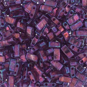 Miyuki Half Tila Beads - 5g Bag - Lt Amethyst Gold Luster