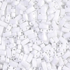 Miyuki Half Tila Beads - 5g Bag - Matte White