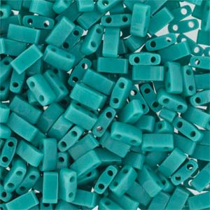 Miyuki Half Tila Beads - 5g Bag - Opaque Turquoise Green
