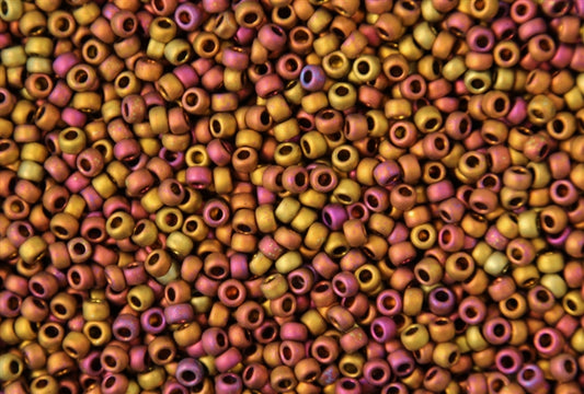11/0 Toho Seed Beads - 10g Bag – Higher Metallic Frosted Copper Twilight - Colour 514F