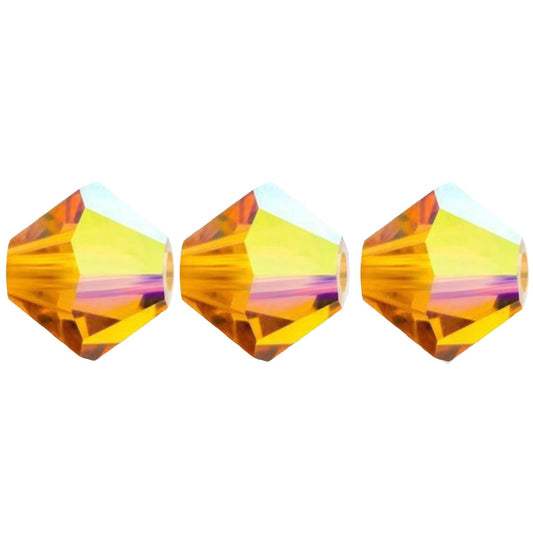 4mm Preciosa Bicones - Topaz AB - Pack of 30