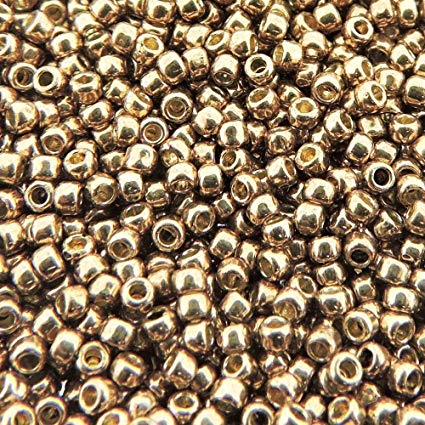 8/0 Toho Seed Beads - 10g Bag - PermaFinish - Galvanized Almond