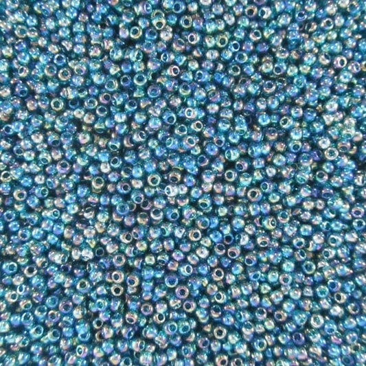 11/0 Toho Seed Beads - 10g Bag – Transparent Rainbow Teal