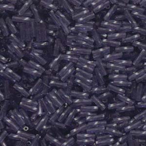 6x2mm Twisted Miyuki Bugle Beads 10g – Dyed Transparent Amethyst