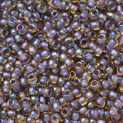 8/0 Toho Seed Beads - 10g Bag – Inside Colour Light Topaz Opaque Lavender Lined