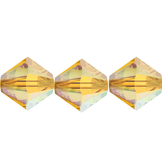 4mm Preciosa Bicones - Topaz AB2X - Pack of 30