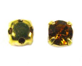 4mm Gold Plated Chaton Montee x 24 – Topaz