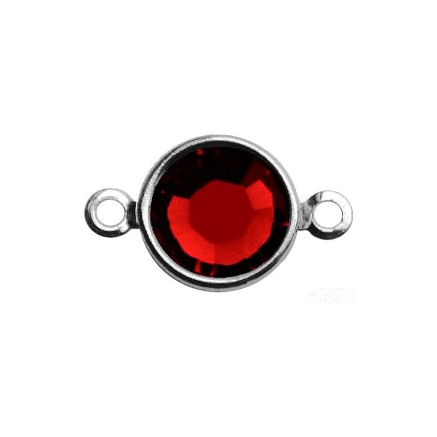 Silver Plated Preciosa Birthstone Channel Link – 6mm – Siam (January Birthstone)